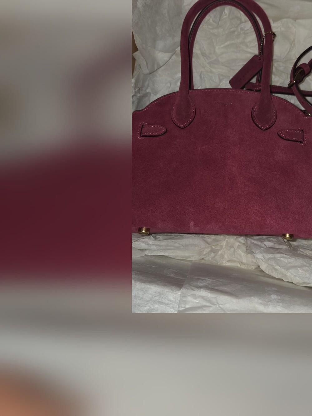 *NOT FOR SALE* Coach EMPIRE 21 SUEDE Bag in Fuchcia - Picture 4 of 6